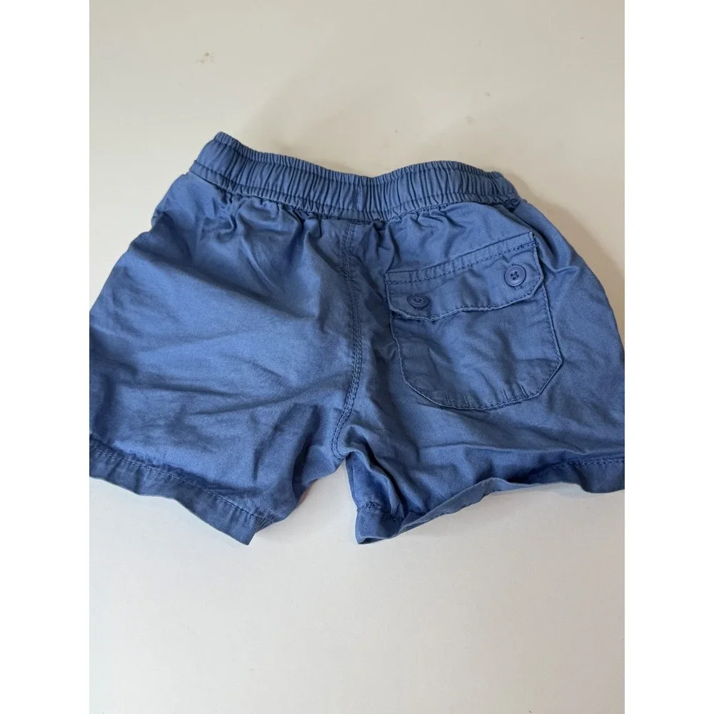 Zara Baby Boys Blue Shorts Size 3-6 Months Cotton Elastic Waist Summer‎ Outfit